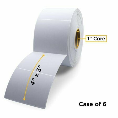 CLOVER Imaging Non-OEM New Direct Thermal Label Roll 1.0'' ID x 5.0'' Max OD, 6PK CIGD14030DT-PERF